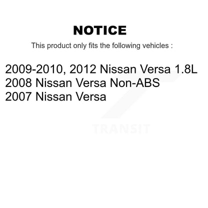Rotors de frein à disque avant et arrière, plaquettes en céramique et Kit de tambour (9 pièces) pour Nissan Versa