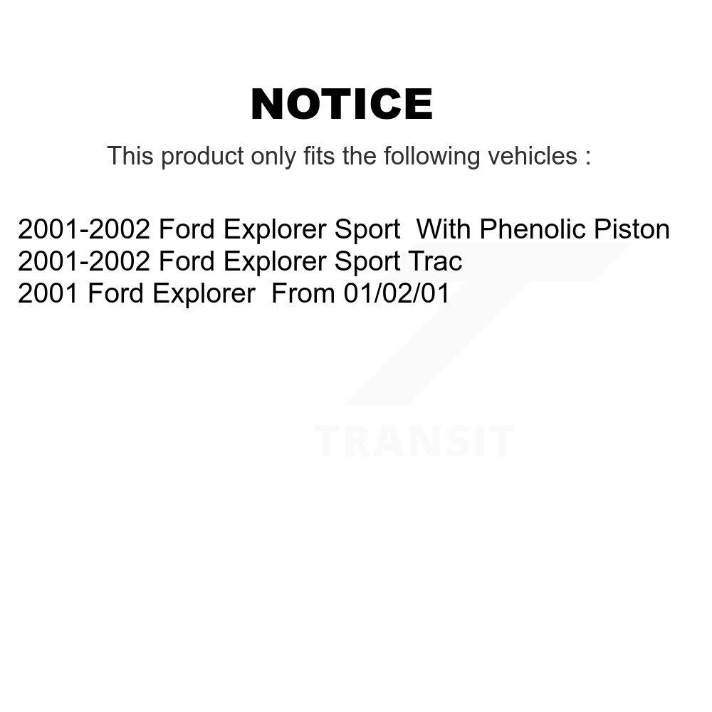 Kit de disques de frein à disque arrière et plaquettes semi-métalliques pour Ford Explorer Sport Trac