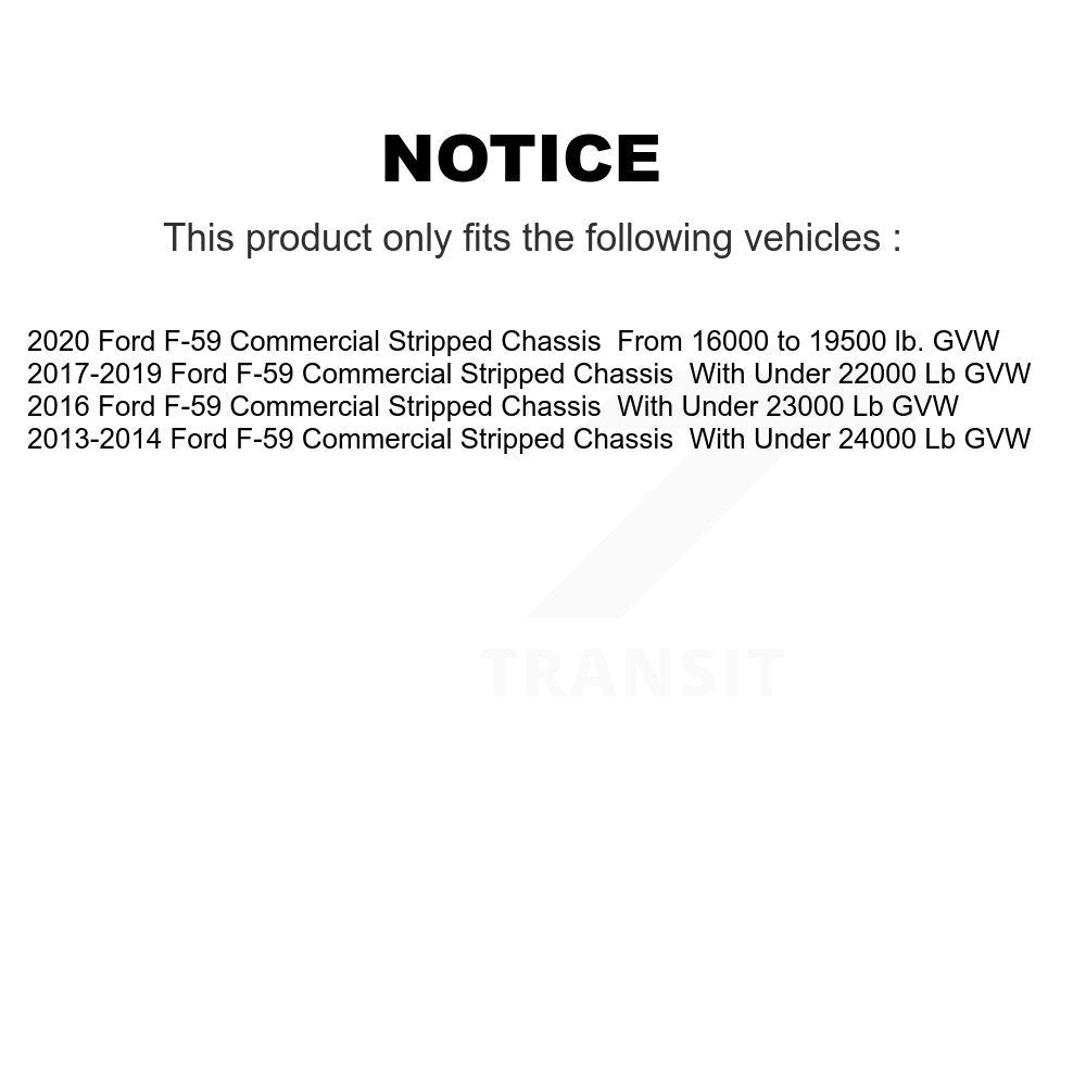 Kit de plaquettes semi-métalliques de Rotor de frein arrière, pour châssis dénudé Commercial Ford F-59