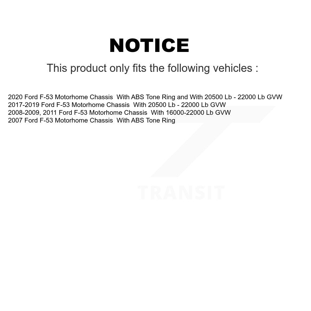 Rotors de frein à disque arrière et Kit de plaquettes semi-métalliques pour châssis de camping-car Ford F-53