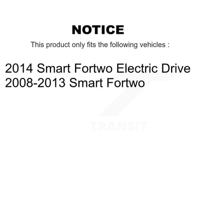 Rotors de frein à disque avant et arrière, Kit de tampons et de tambour semi-métalliques (7 pièces) pour Smart Fortw
