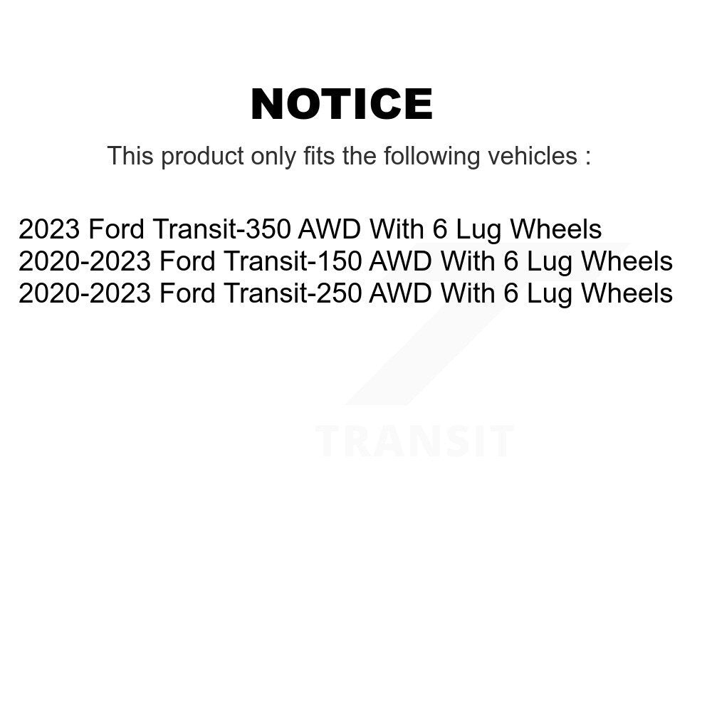 Kit de plaquettes et disques de frein semi-métalliques avant et arrière, pour Ford Transit-250 Transit-15