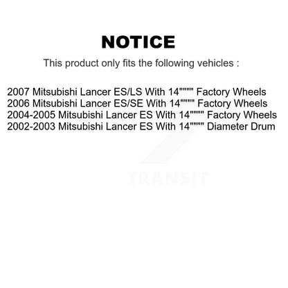 Kit de plaquettes et de tambour en céramique, Rotor de frein à disque avant et arrière (9 pièces) pour Mitsubishi Lance