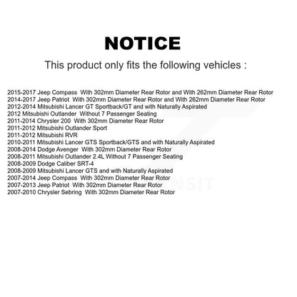 Kit de chaussures de stationnement avec plaquettes en céramique, Rotors à disque arrière, pour Jeep Mitsubishi Patriot 200