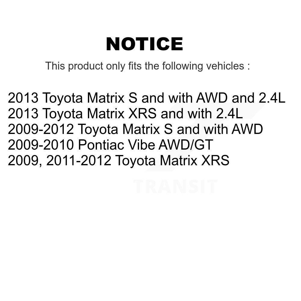 Kit de plaquettes en céramique et de chaussures de stationnement, Rotors à disque arrière, pour Toyota Matrix Pontiac Vib