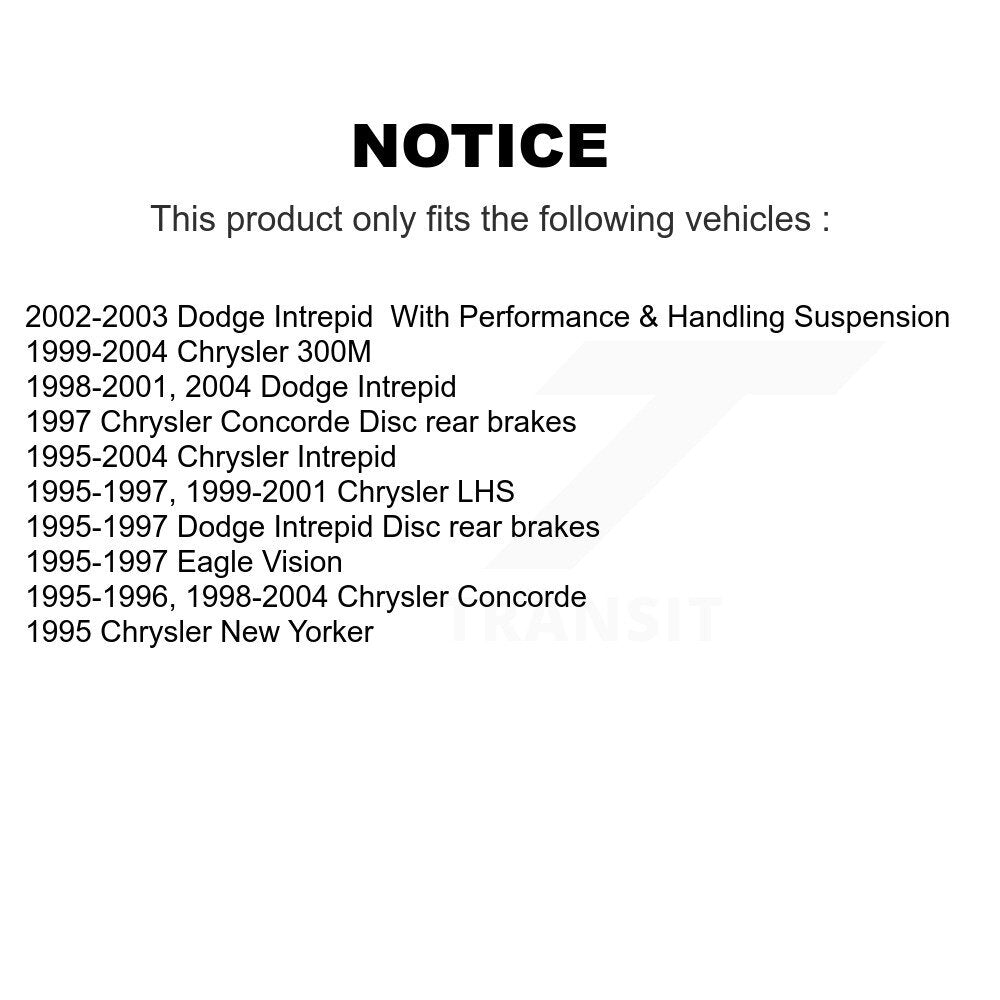 Kit de chaussures de stationnement avec disques semi-métalliques, Rotors à disque arrière, pour Chrysler Intrepid 300