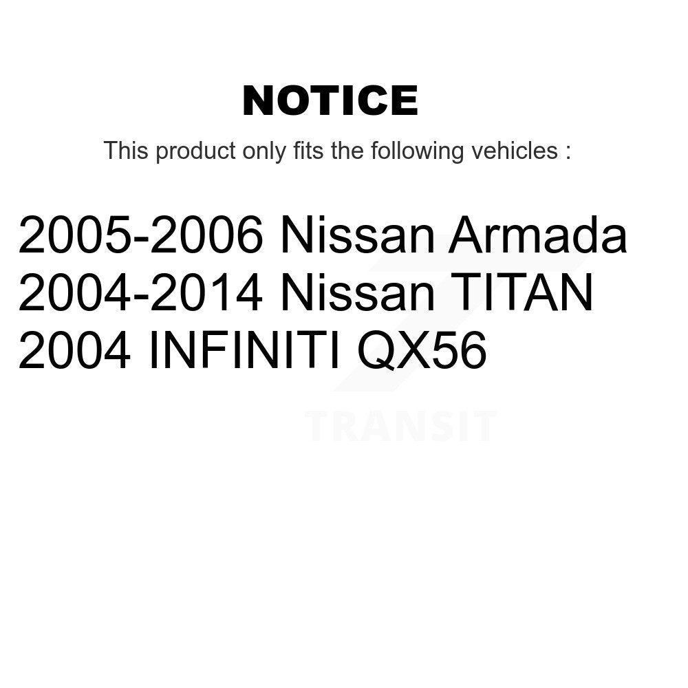 Kit de chaussures de stationnement avec plaquettes en céramique, Rotors à disque arrière, pour Nissan TITAN Armada INFINIT