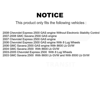 Kit de plaquettes en céramique et de chaussures de stationnement pour disques arrière, Rotors, pour Chevrolet Express 2500 GM