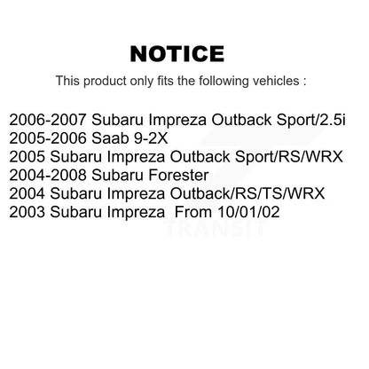 Kit de chaussures de stationnement avec plaquettes en céramique, Rotors à disque arrière, pour Subaru Impreza Forester Saa