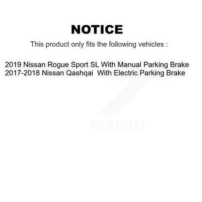Kit de plaquettes en céramique et de chaussures de stationnement, Rotors à disque arrière, pour Nissan Qashqai Rogue Spor