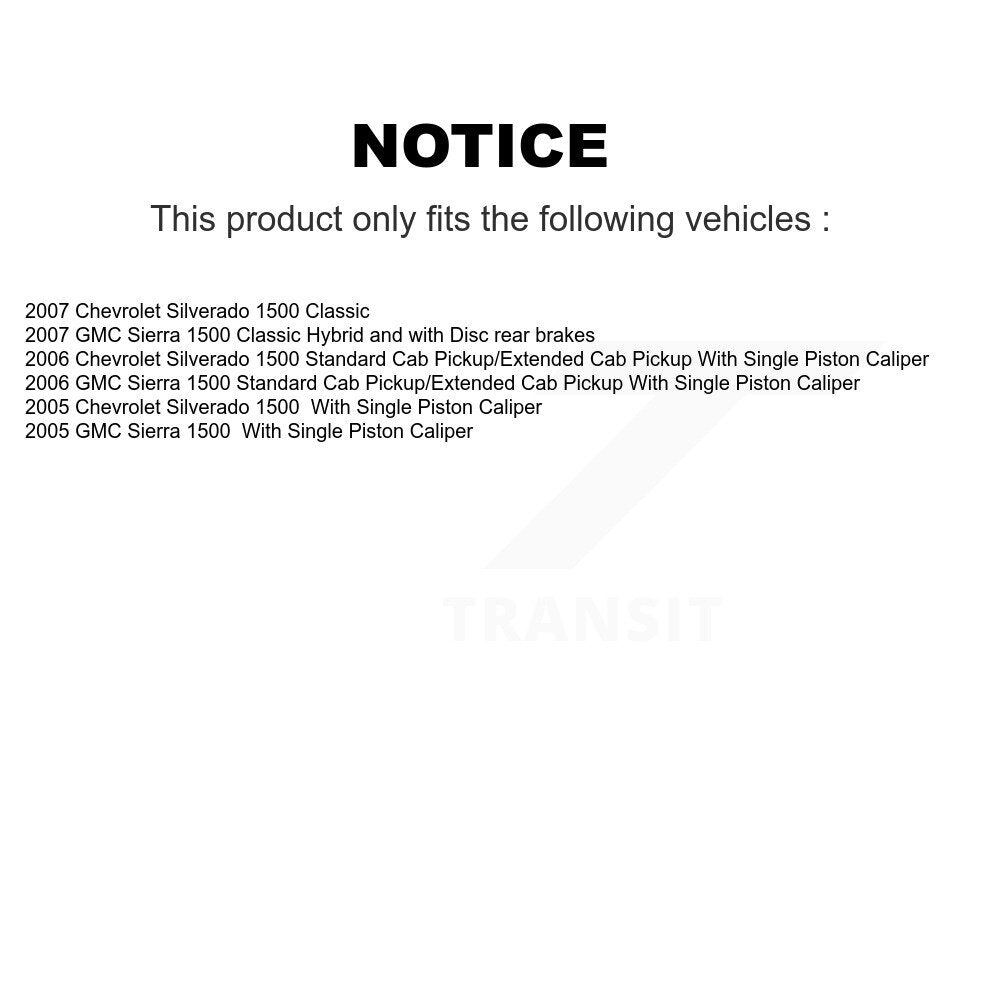 Kit de quincaillerie pour chaussures de stationnement, Rotors à disque arrière, plaquettes semi-métalliques, pour Chevrolet GM
