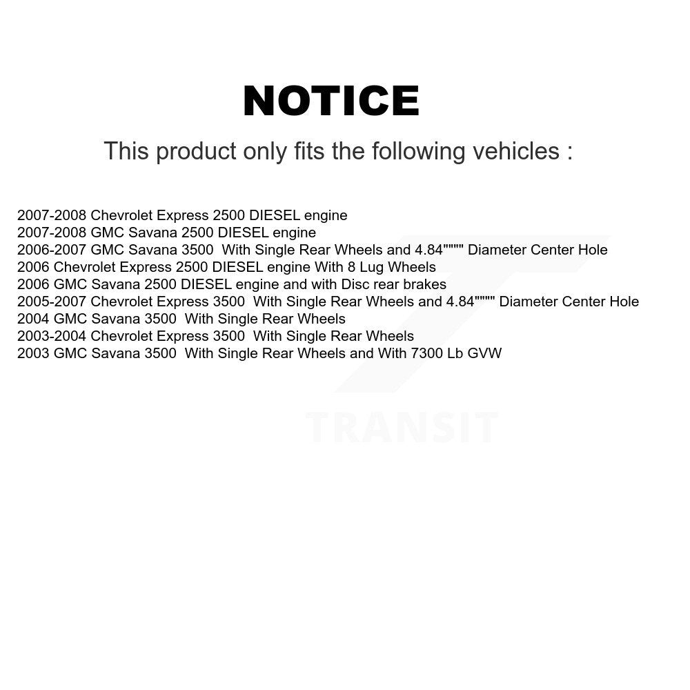 Kit de quincaillerie pour chaussures de stationnement, Rotors à disque arrière, tampons en céramique, pour Chevrolet GMC 3500