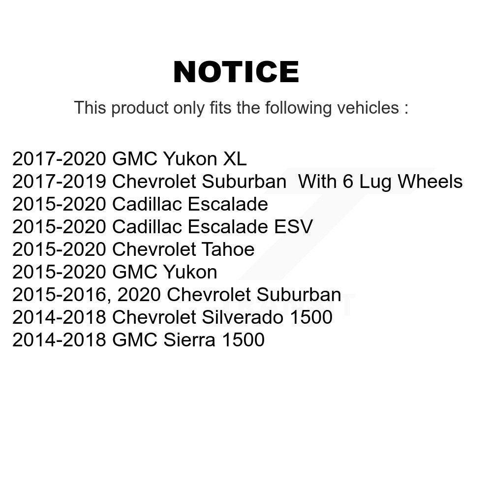 Kit de quincaillerie pour chaussures de stationnement, Rotors à disque arrière, tampons en céramique, pour GMC Chevrolet 1500