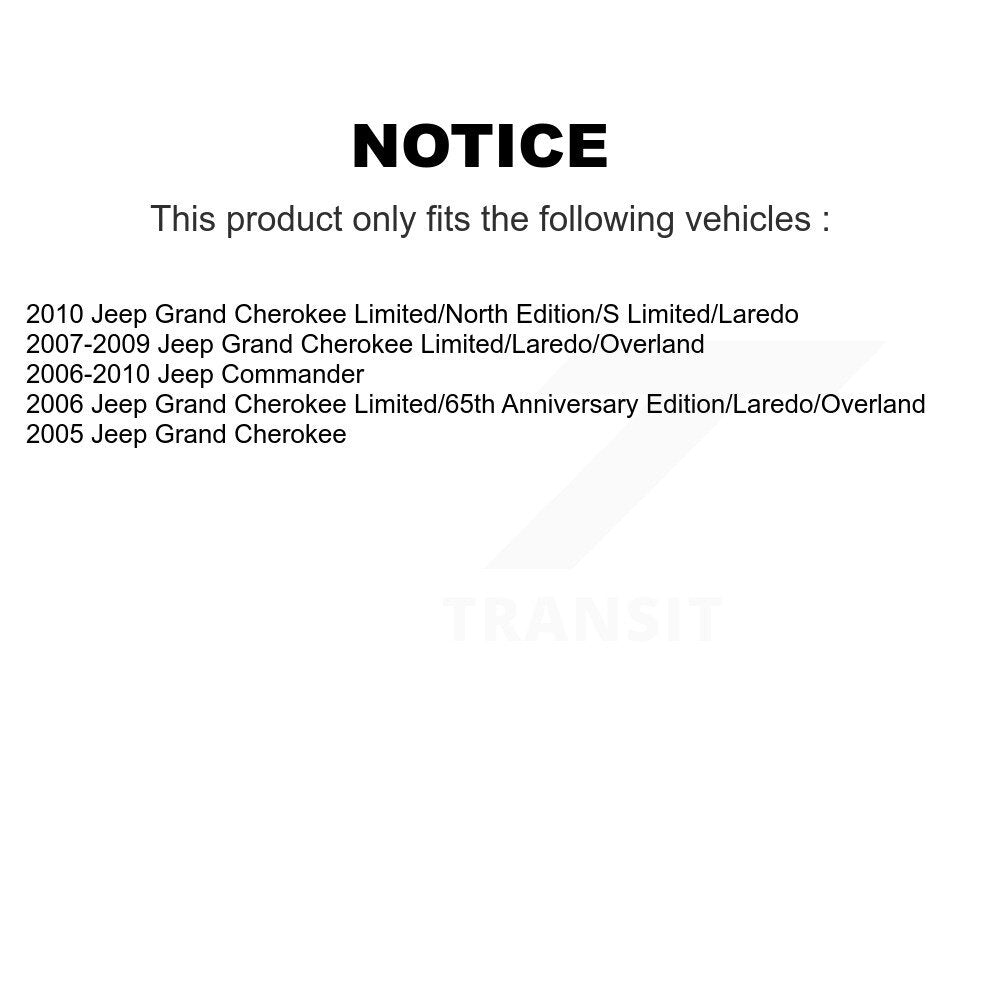 Kit de quincaillerie pour chaussures de stationnement, Rotors à disque arrière, tampons en céramique, pour Jeep Grand Cheroke