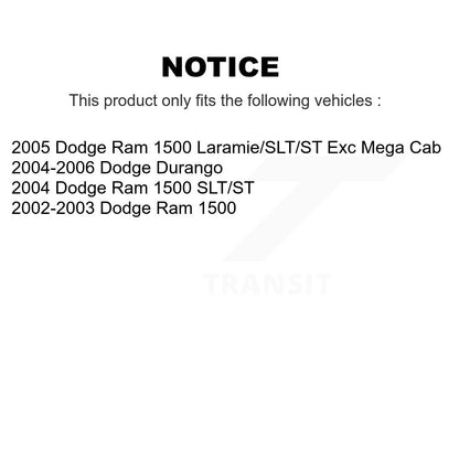 Kit de rotors de frein à disque avant et plaquettes semi-métalliques pour Dodge Ram 1500 Durango