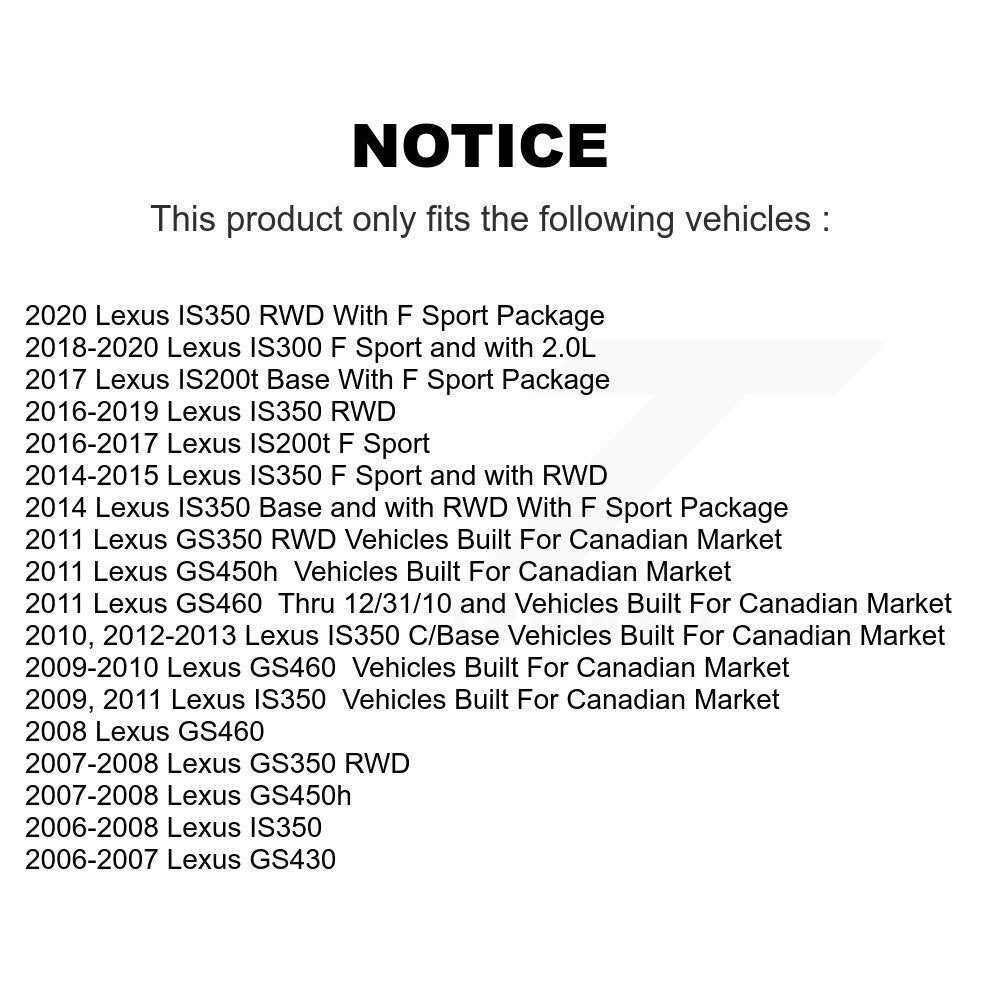 Kit de plaquettes en céramique pour Rotor de frein à disque avant, pour Lexus IS350 IS300 GS350 GS450h IS200
