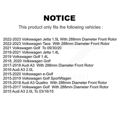 Kit de plaquettes de frein avant en céramique, pour Volkswagen Jetta Golf SportWagen Taos Aud