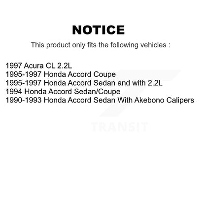 Kit de rotors de frein à disque avant et plaquettes en céramique pour Honda Accord Acura CL