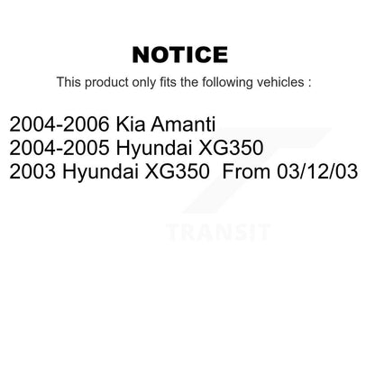 Kit de rotors de frein à disque avant et plaquettes en céramique, pour Kia Amanti Hyundai XG350