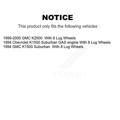 Rotors de frein à disque avant et Kit de plaquettes en céramique pour GMC K2500 K1500 Suburban Chevrole