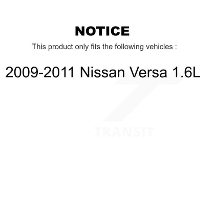 Rotors de frein à disque avant et kit de plaquettes en céramique pour Nissan Versa 2009-2011 1,6 L