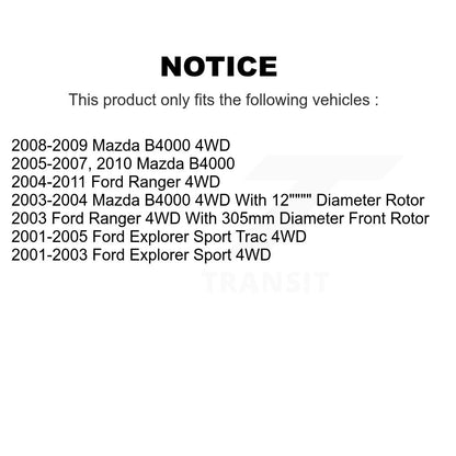 Kit de rotor de frein avant et de plaquettes en céramique, pour Ford Ranger Mazda B4000 Explorer Spor