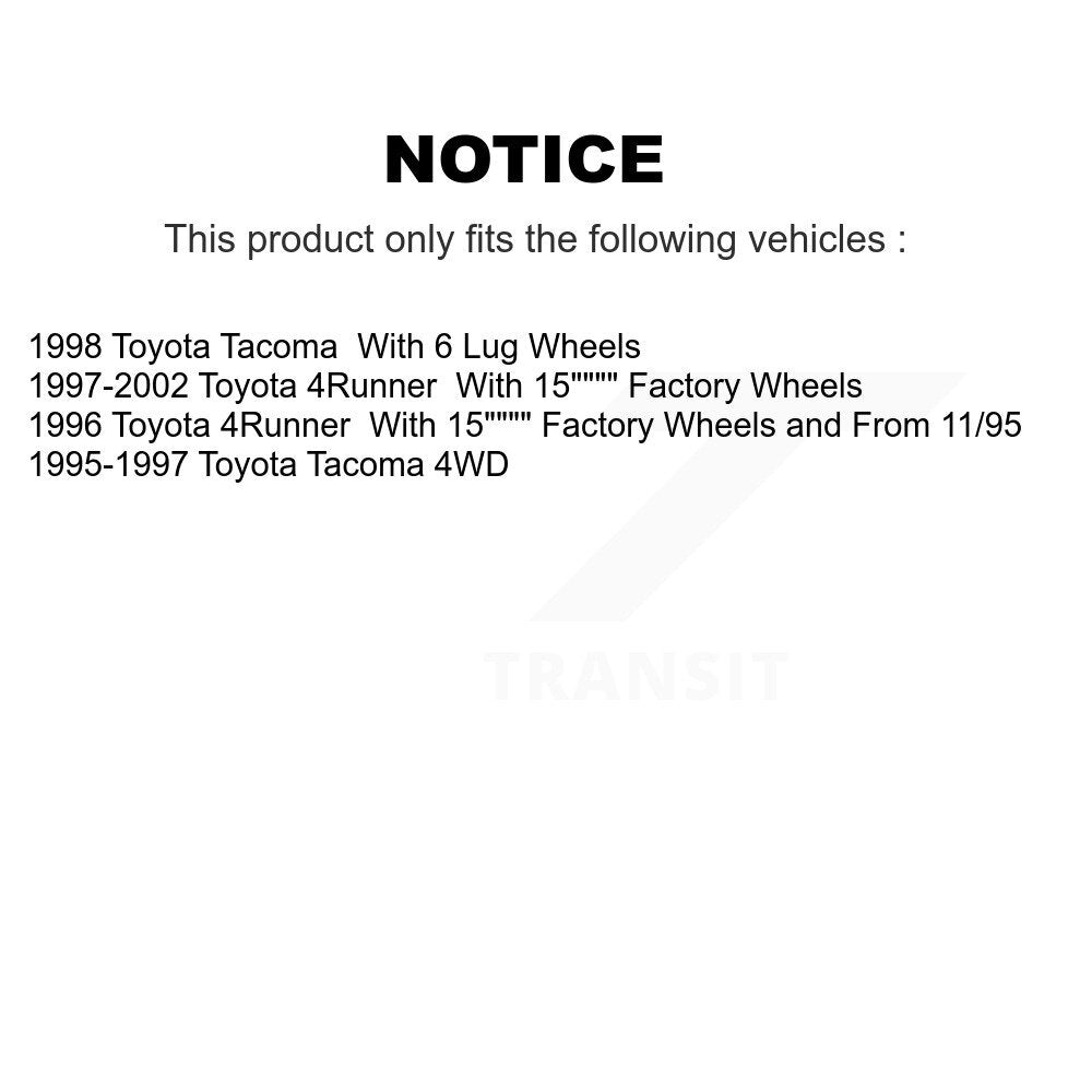 Kit de rotors de frein à disque avant et plaquettes en céramique pour Toyota 4Runner Tacoma