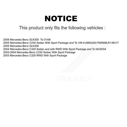 Rotors de frein à disque avant et Kit de plaquettes en céramique pour Mercedes-Benz C230 SLK350 C320