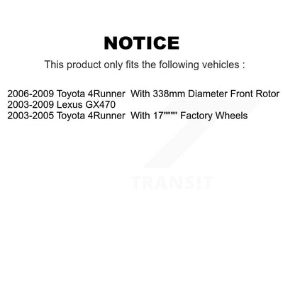 Kit de rotors de frein à disque avant et plaquettes en céramique pour Toyota 4Runner Lexus GX470