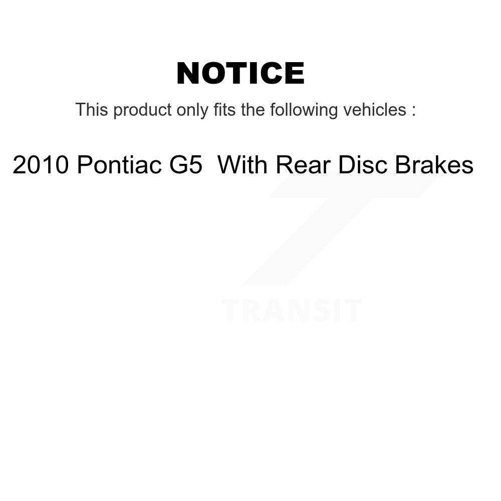 Kit de plaquettes en céramique pour Rotor de frein à disque avant, pour Pontiac G5 2010 avec freins arrière