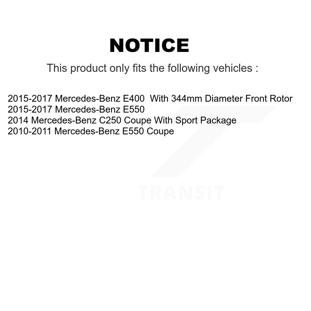 Kit de rotors de frein à disque avant et plaquettes en céramique pour Mercedes-Benz E400 E550 C250