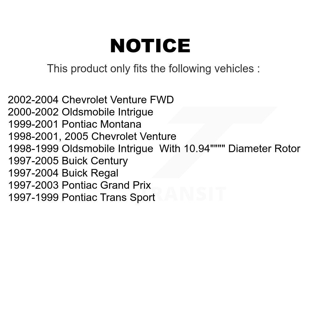 Kit de plaquettes en céramique pour Rotor de frein avant et arrière, pour Buick Century Chevrolet Venture Gran