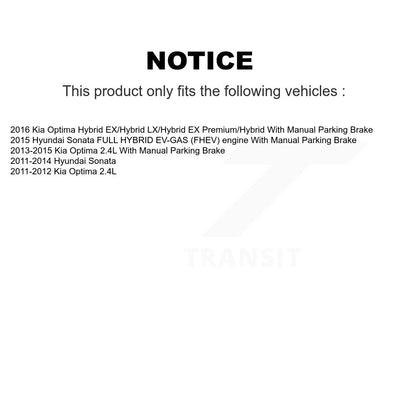 Kit de rotors de frein à disque avant et arrière et plaquettes en céramique, pour Hyundai Sonata Kia Optima
