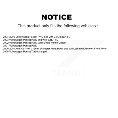 Kit de rotors de frein à disque avant et arrière et plaquettes en céramique, pour Volkswagen Passat Audi A6
