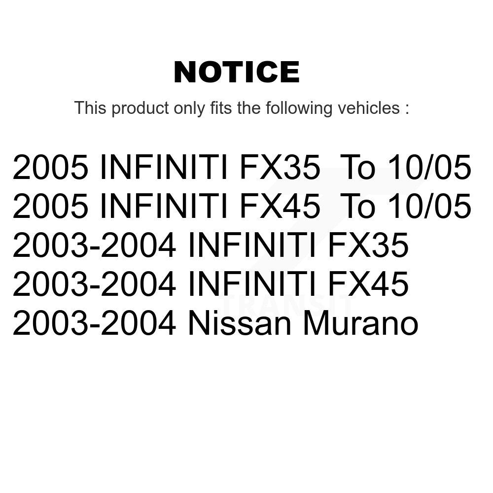 Kit de plaquettes en céramique pour Rotor de frein à disque avant et arrière, pour Nissan Murano INFINITI FX35 FX4