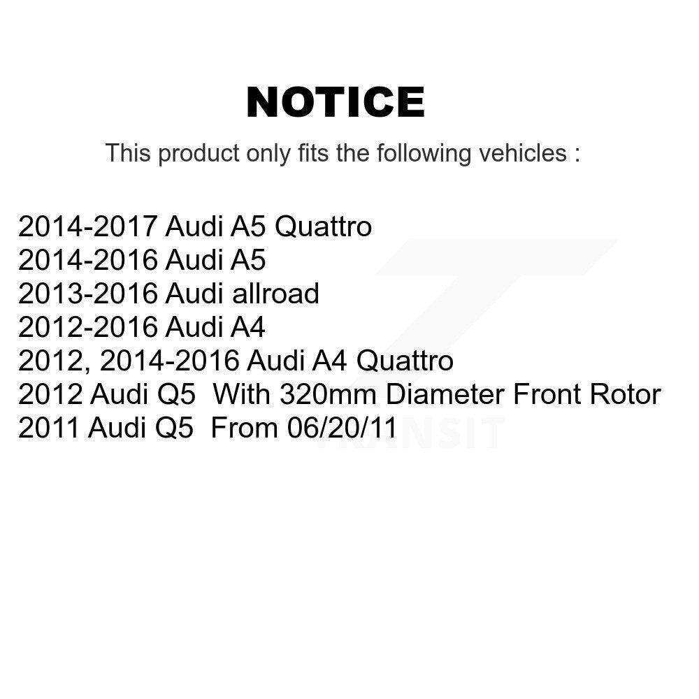 Rotors de frein à disque avant et arrière et Kit de plaquettes en céramique pour Audi Q5 A4 Quattro A5 allroa