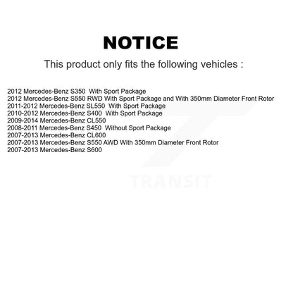 Kit de rotors de frein avant et arrière et plaquettes en céramique, pour Mercedes-Benz S550 S450 SL550 S35