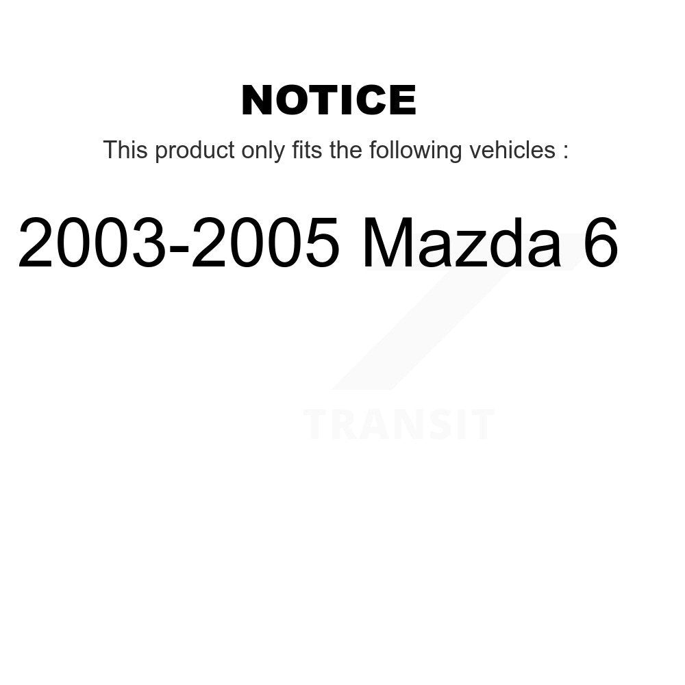 Kit de rotors de frein à disque avant et arrière et plaquettes en céramique pour Mazda 6 2003-2005