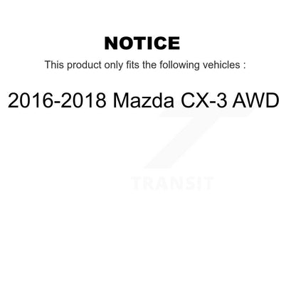 Kit de rotors de frein à disque avant et arrière et plaquettes en céramique pour Mazda CX-3 AWD 2016-2018