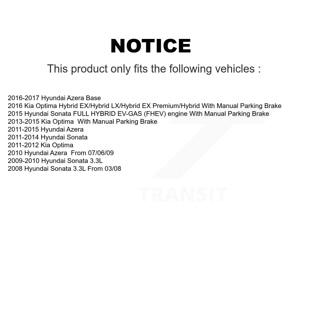 Kit de disques de frein à disque arrière et plaquettes en céramique, pour Hyundai Sonata Kia Optima Azera