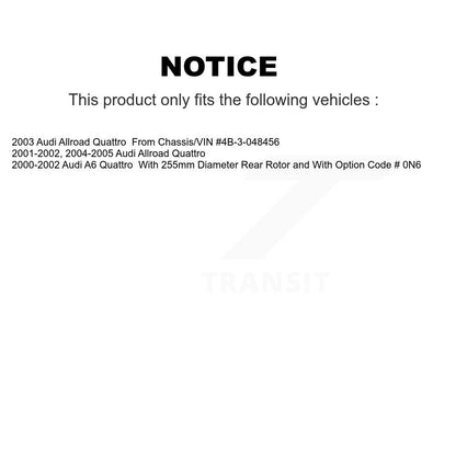 Kit de rotors de frein à disque arrière et plaquettes en céramique pour Audi Allroad Quattro A6