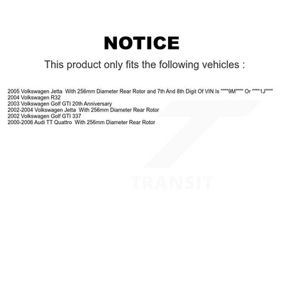 Kit de rotor de frein arrière et de plaquettes en céramique, pour Volkswagen Jetta Golf Audi TT Quattro R3