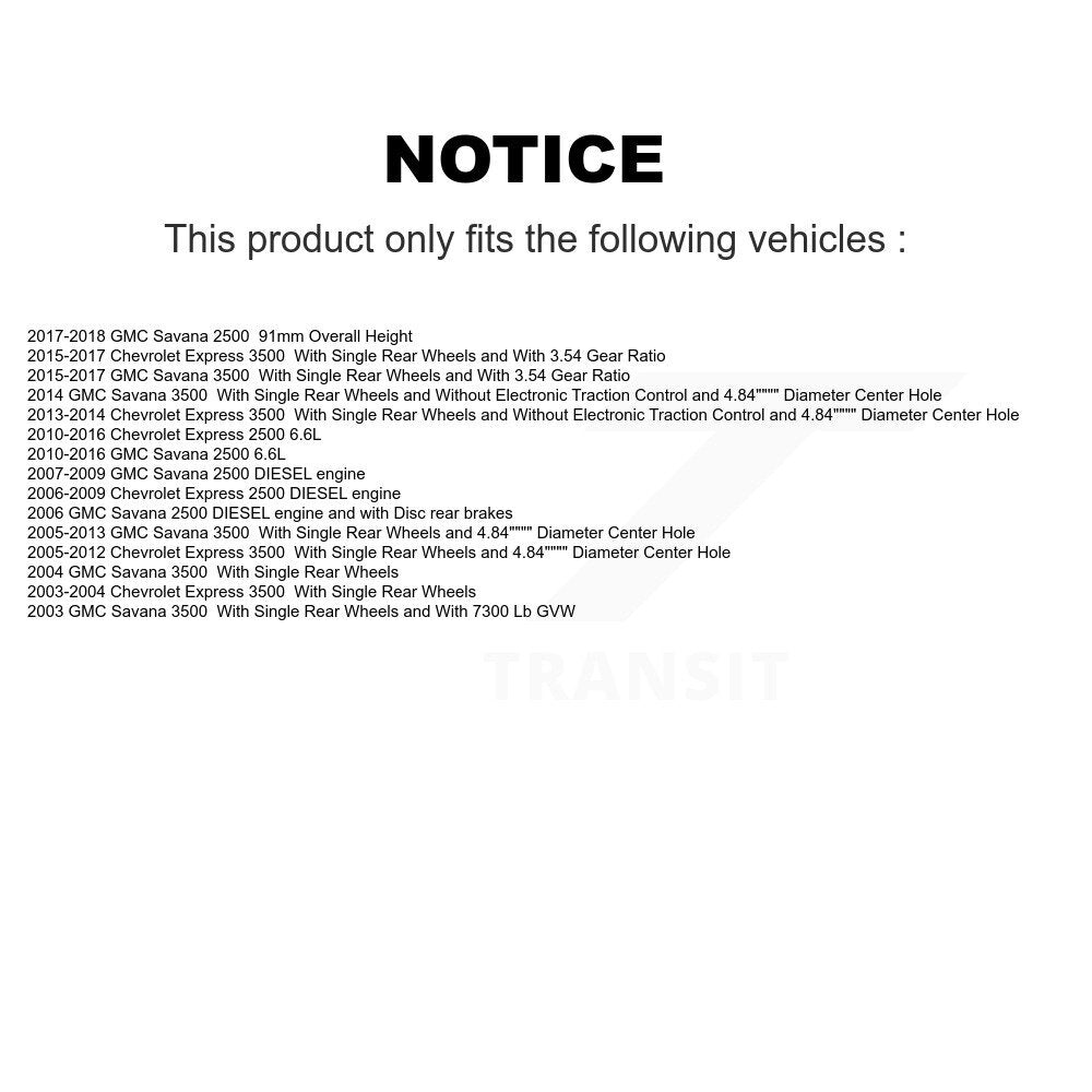 Kit de plaquettes de frein à disque arrière en céramique, pour GMC Chevrolet Savana 2500 Express 350