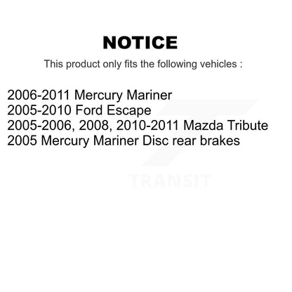 Kit de rotor de frein arrière et de plaquettes en céramique pour Ford Escape Mazda hommage Mercury Marine