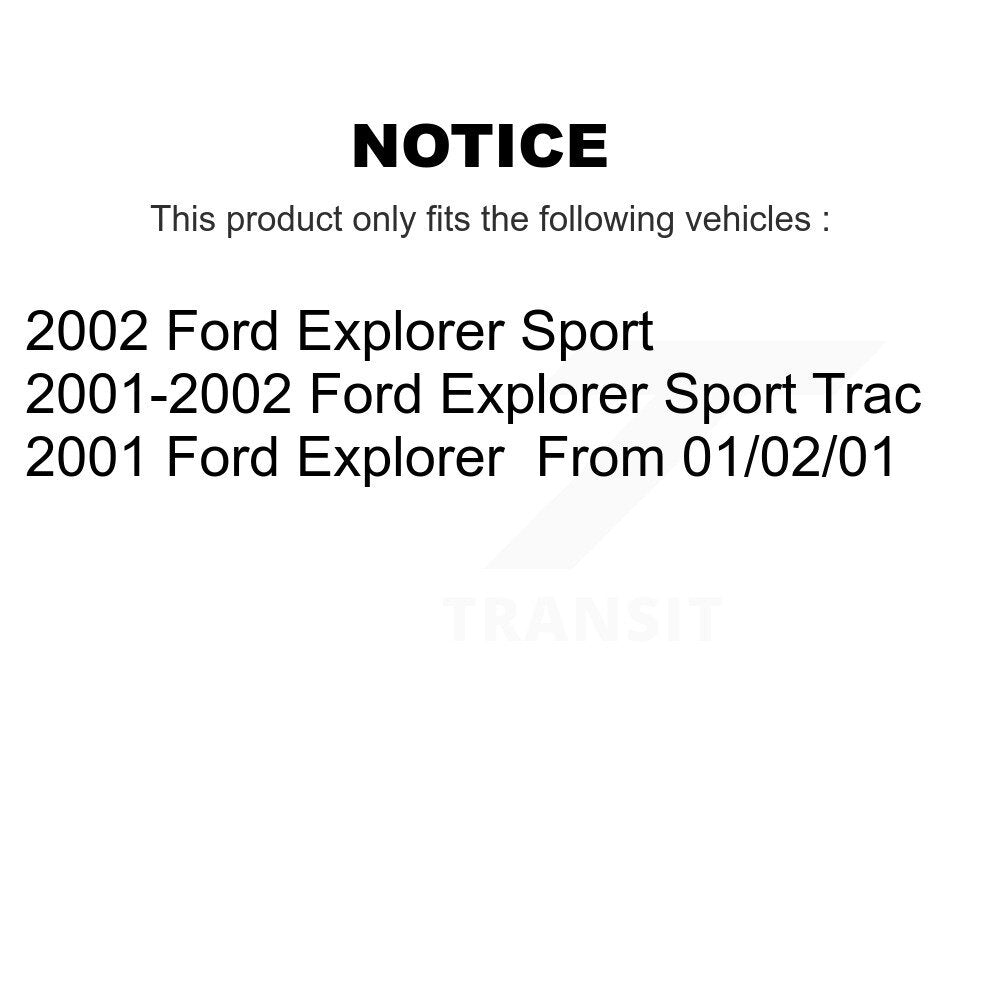Kit de rotors de frein à disque arrière et plaquettes en céramique pour Ford Explorer Sport Trac
