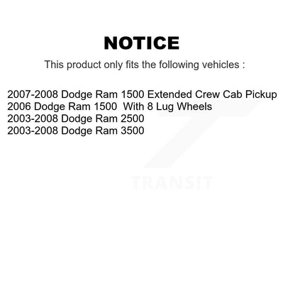 Kit de rotors de frein à disque arrière et plaquettes en céramique, pour Dodge Ram 1500 3500 2500