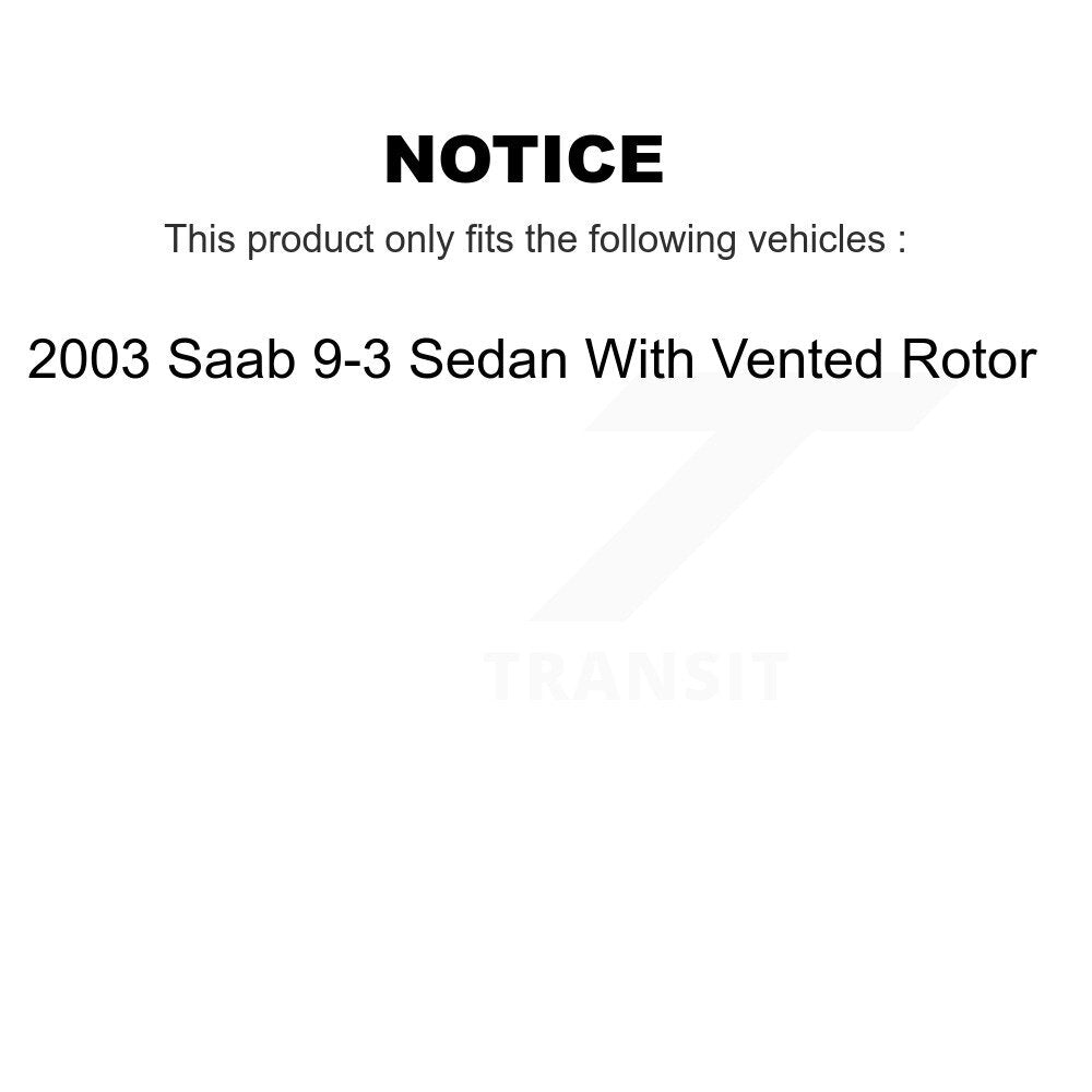 Kit de plaquettes de frein en céramique, Rotors de frein à disque arrière pour berline Saab 9-3 2003 avec Roto ventilé