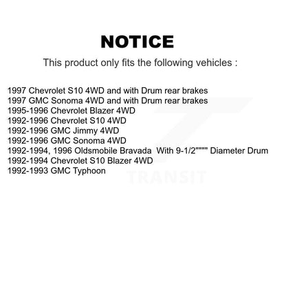Kit de plaquettes et de tambour en céramique pour Rotor de frein avant et arrière (7 pièces) pour Chevrolet S10 GMC Sonom