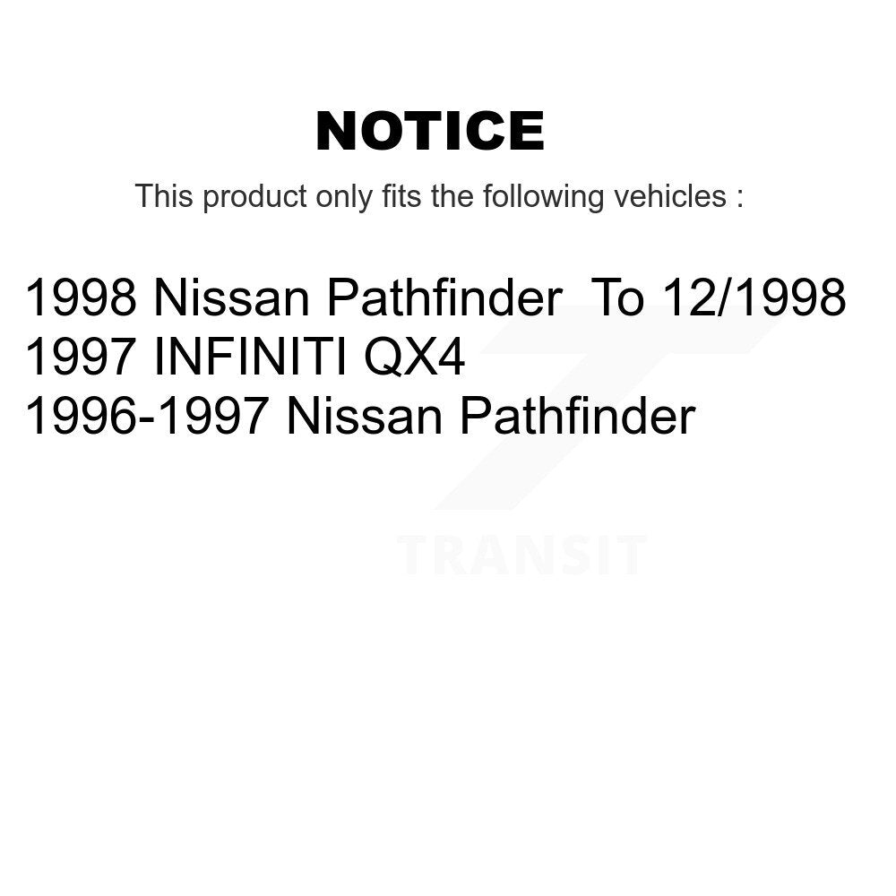Kit de tambour de tampon en céramique de Rotor de frein avant et arrière (7 pièces) pour Nissan Pathfinder INFINIT