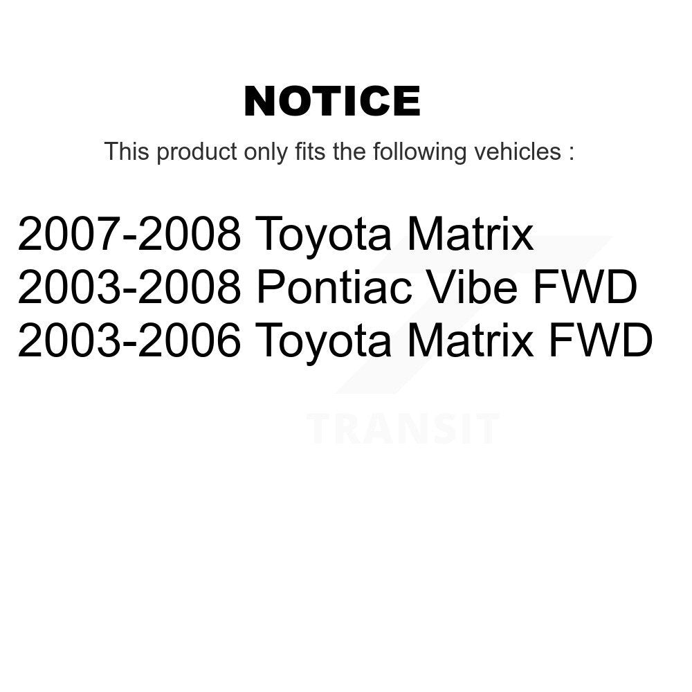 Kit de tambour de tampons en céramique de Rotor de frein avant et arrière (7 pièces) pour Toyota Matrix Pontiac Vib